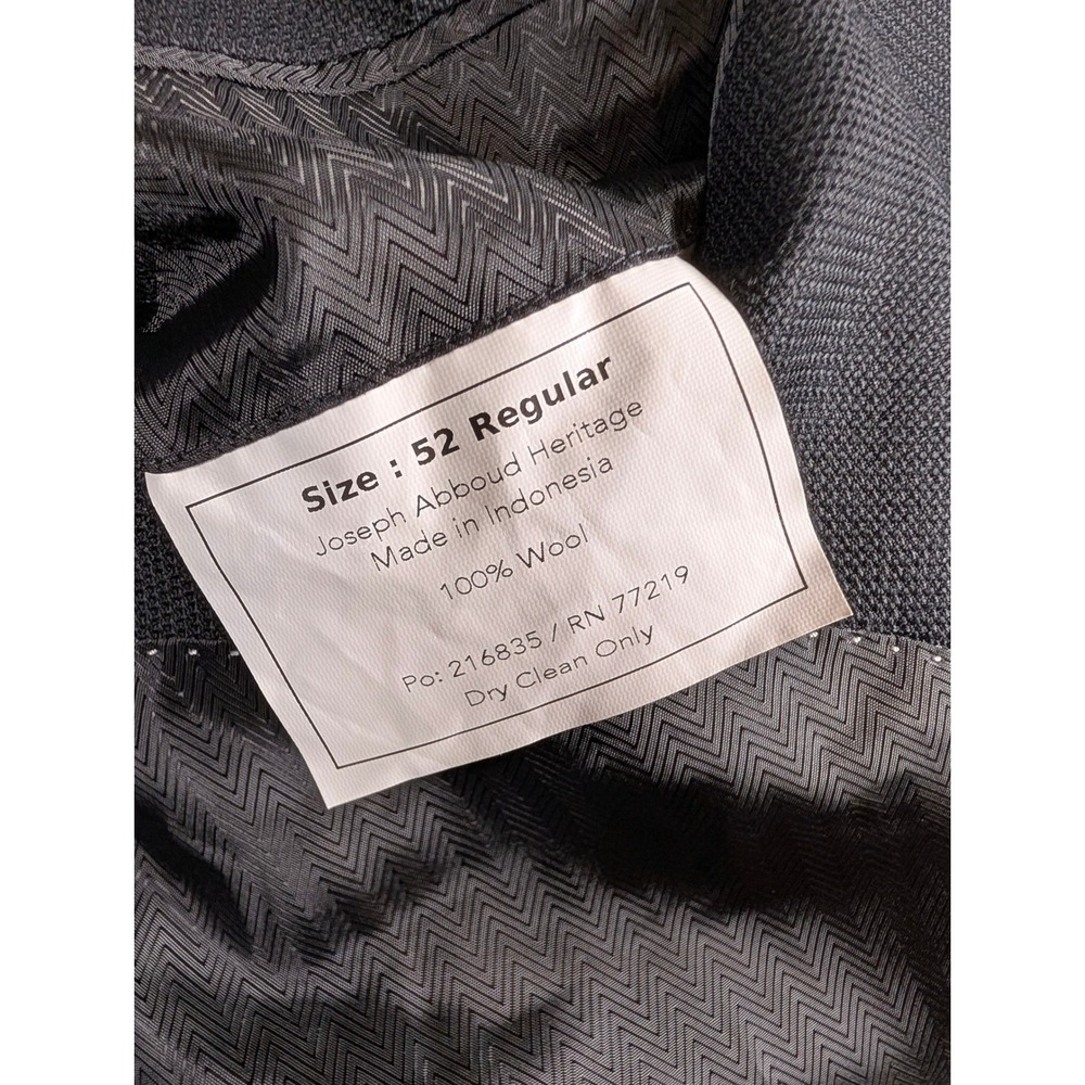 Joseph Abboud Heritage Mens 52R Blazer Reda Super 110s Wool Black Sport Coat - Picture 6 of 8